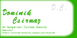 dominik csirmaz business card